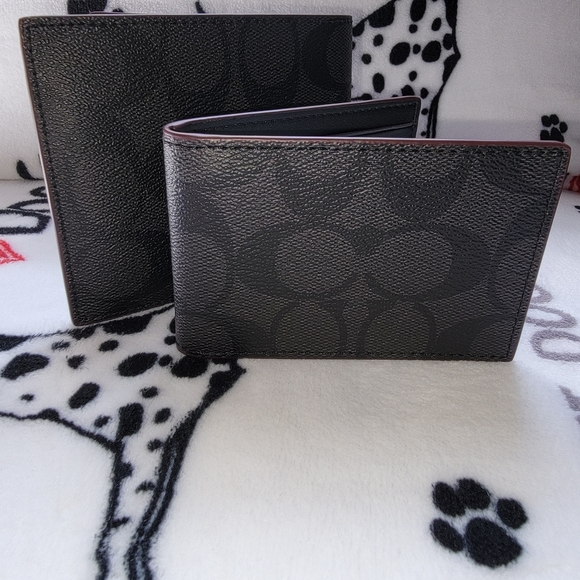 3 In 1 Compact ID Wallet In Signature Canvas COACH MEN - Picture 12 of 13